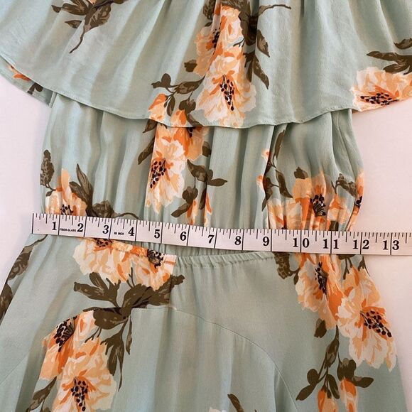 Flynn Skye Mint Gatherings Miranda Off Shoulder Maxi Dress Size Medium - Picture 12 of 16